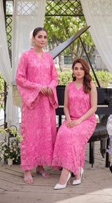 Des # 682-D-39, Pink 2 Pcs Unstitched Lawn
