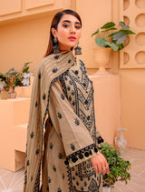 D# 02-BEIGE LUXURY EMBROIDERED LAWN