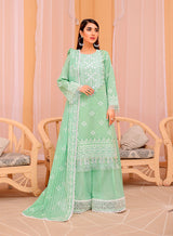 D# 08-SEA GREEN LUXURY EMBROIDERED LAWN