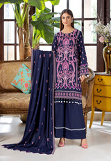 D# 01-BLUE Winter Luxury Embroidered Dhanak