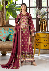 D# 36-2 Piece Maroon Winter Embroidered Dhanak