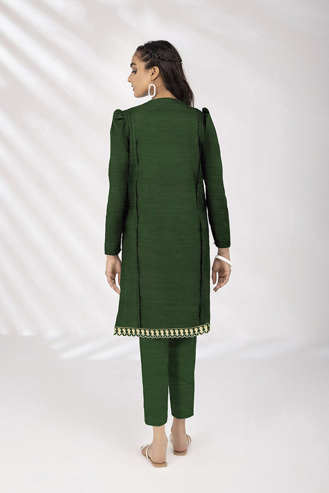 EMB-01-BOTTLE GREEN-DYED UNSTITCHED-2 PIECE