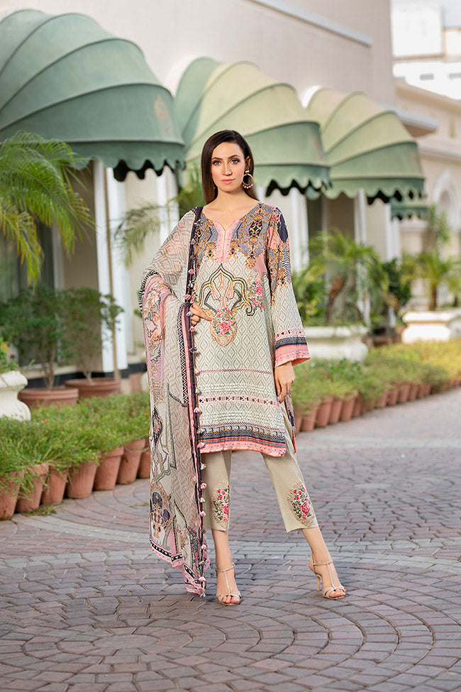 Harbor Beige 3 Piece Premium Lawn Suite 2-A