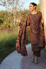 D# 02-CARAMEL Winter Luxury Embroidered Dhanak