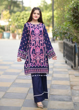 D# 01-BLUE Winter Luxury Embroidered Dhanak